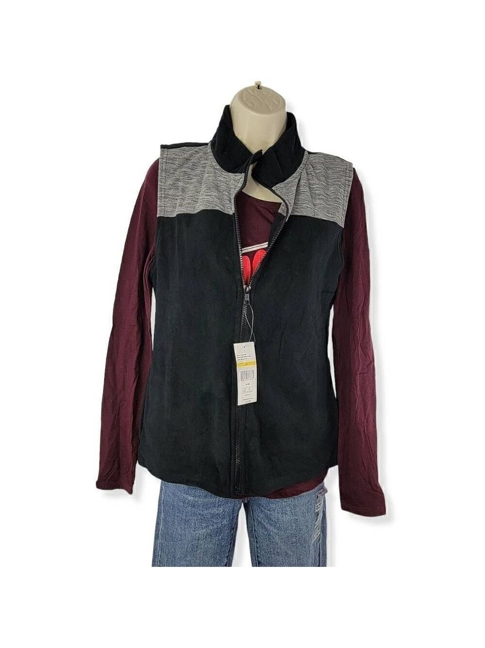 Energie Long Sleeve Tee with Zip Up Vest Medium Junior